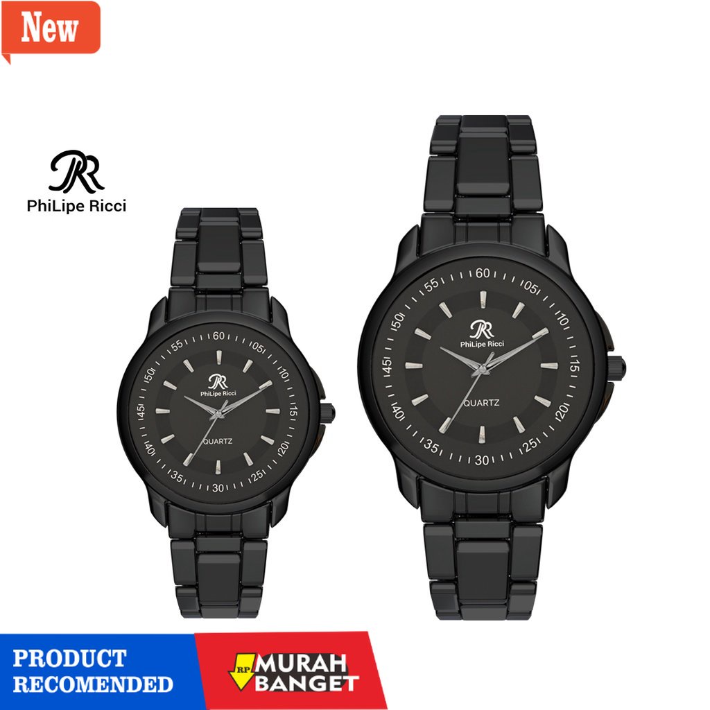 Jam tangan couple terbaik- PhiLipe Ricci Jam Tangan Couple Besi Analog Original Terbaru CPR16 Free B