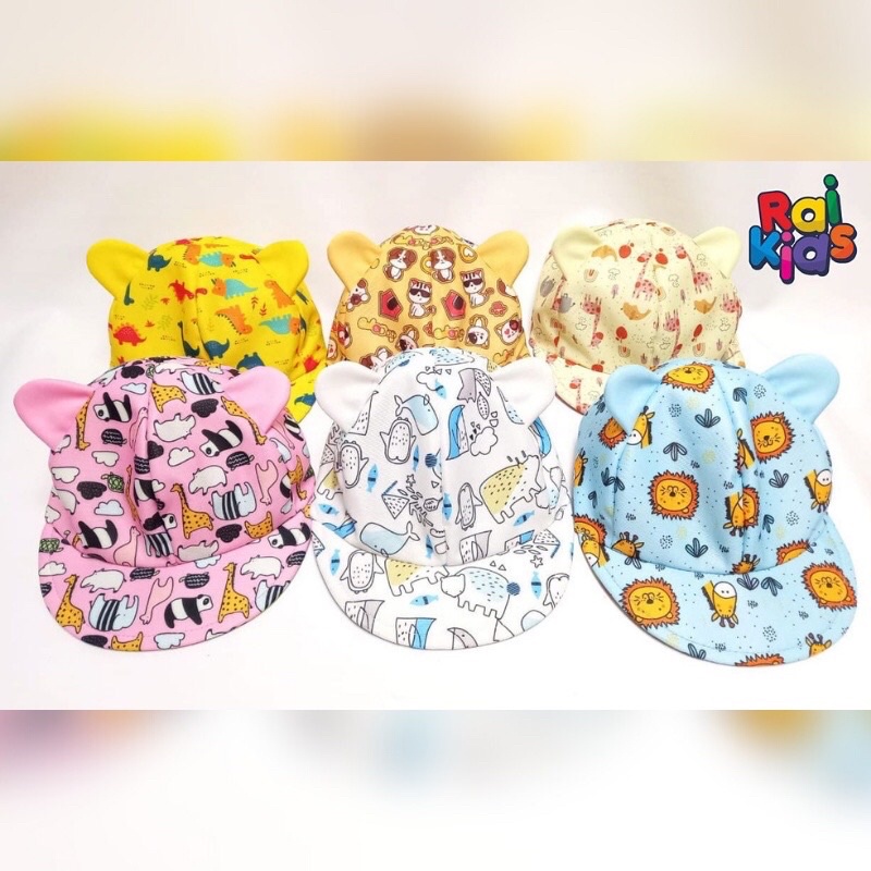 RAIKIDS Baby Hat Topi Balita  Print Bolak Balik rai kids