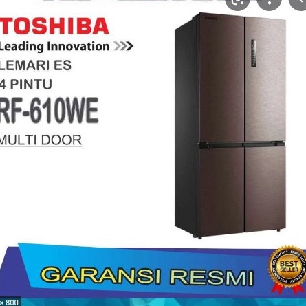 Kulkas TOSHIBA Side By Side RF 610 WE