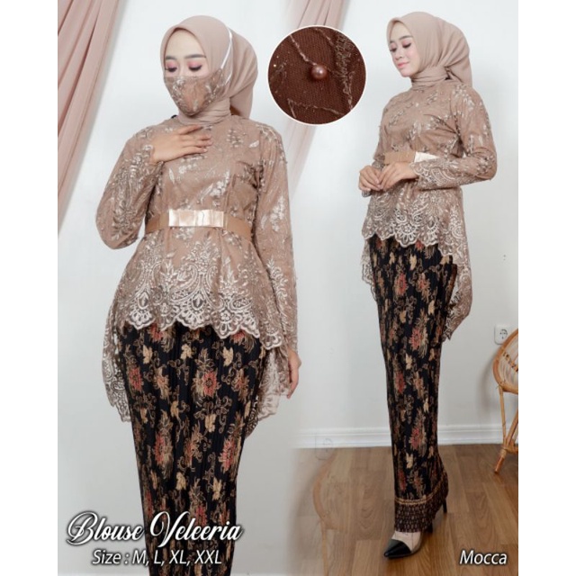 SET KEBAYA VALEERIA - PAKAIAN KEBAYA TERLARIS 2021 - KEBAYA WISUDAAN CANTIK - MODEL KEBAYA KEKINIAN