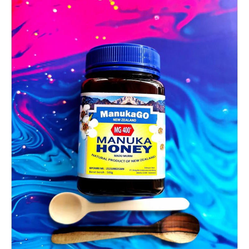 

SALE! ManukaGo MG 400 500g - 100 % ORI NZ - Manuka Honey MGO400 / UMF 12+ FREE 1 wooden spoon