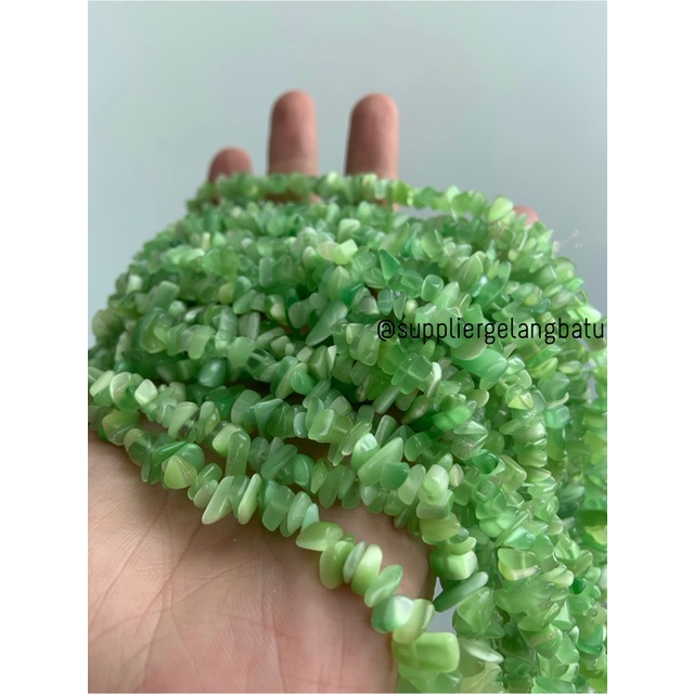 kerikil batu Soft Green cat eye hijau 1cm akik jarong alam mata kucing