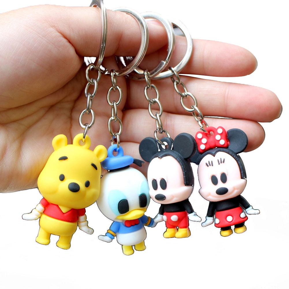 【TK】Cute Cartoon PVC Keychains Kids Adults Lovely Backpack Pendant Key Chains Monster Keyrings Boy Girl Gifts