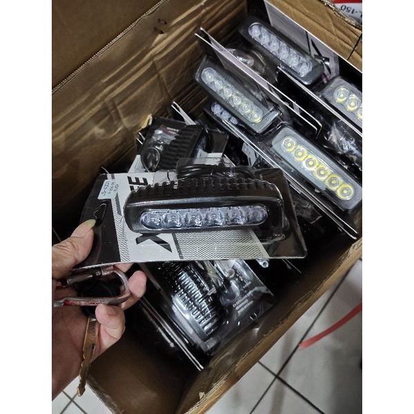 lampu tembak 6 mata model lebar motor-mobil 12 volt