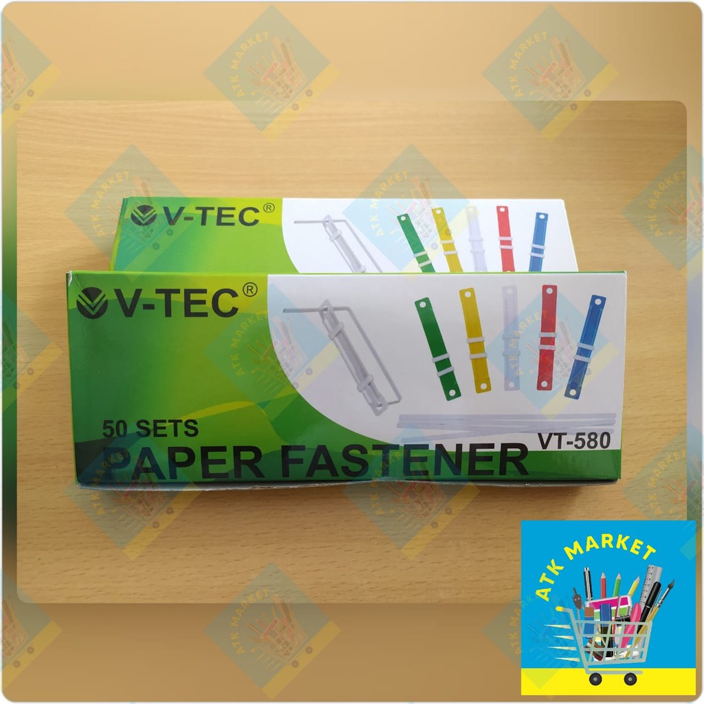 

Paper Fastener / Acco Plastik / Pengikat kertas V-Tec Putih polos VT580