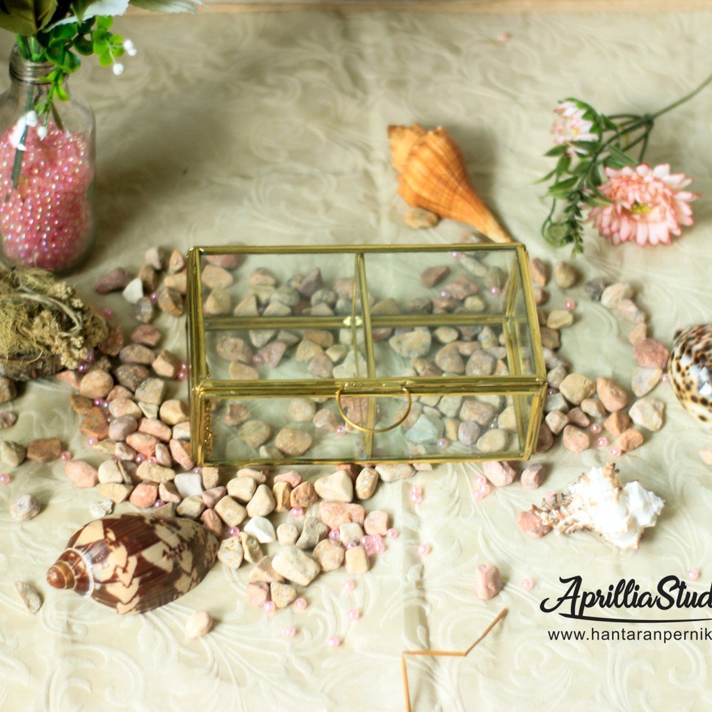 Kotak Perhiasan | Ringbox Terarium Double Box