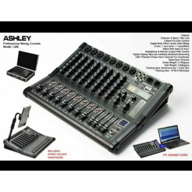 Mixer audio ashley LM 8 original 8 channel