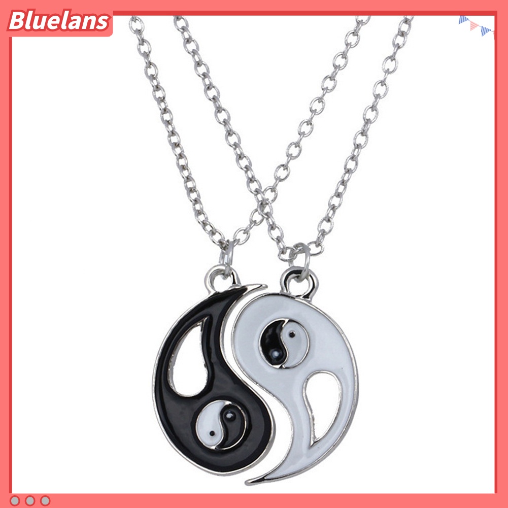 2pcs / Set Kalung Liontin Taiji Bagua Dapat Disesuaikan Untuk Unisex