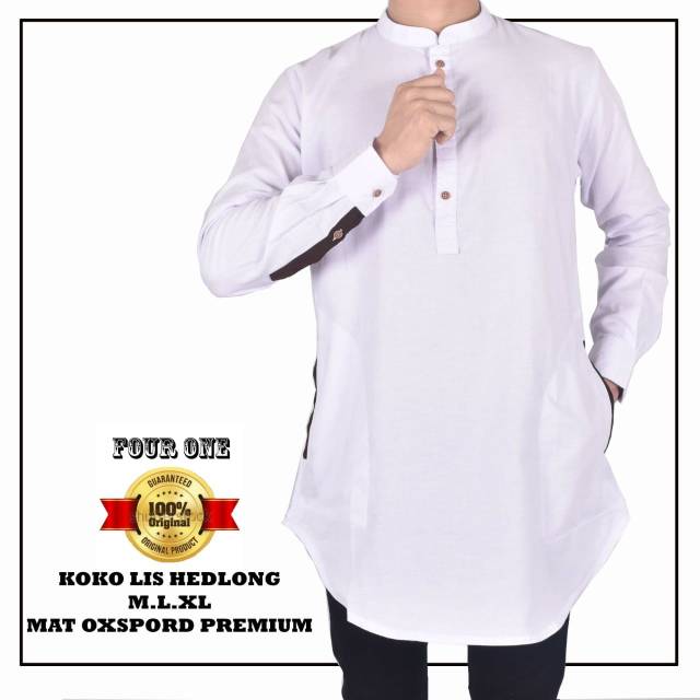 Koko Pakistan lengan panjang baju muslim pria lis hedlong Koko Pakistan lengan panjang baju muslim pria lis hedlong