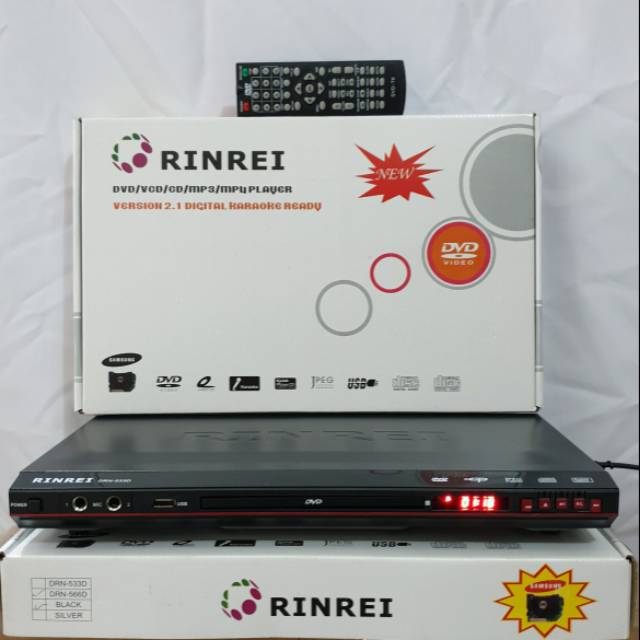 DVD VCD CD MP3 MP4 RINREI DRN533B (Body Besi) Karaoke, USB Player