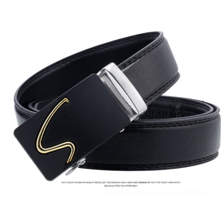 Ikat Pinggang Impor Pria TWO TONE Eropa Fashion Belt Ban Gasper Gesper Sabuk Cowo Kulit Men Belt