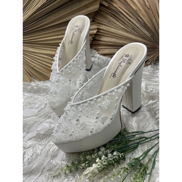 sepatu wedding pesta wanita marrisa putih 12cm tahu