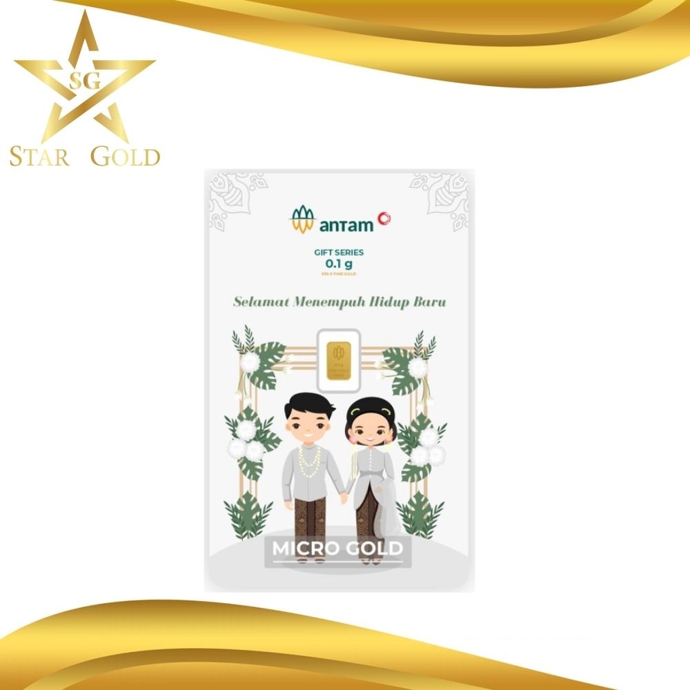 Star Gold Logam Mulia Micro Gold Antam Hartadinata 0.1 Gram Wedding Tradisional Series-1