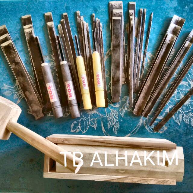 Alat pahat ukir kayu / tatah ukir lengkap 44 pcs