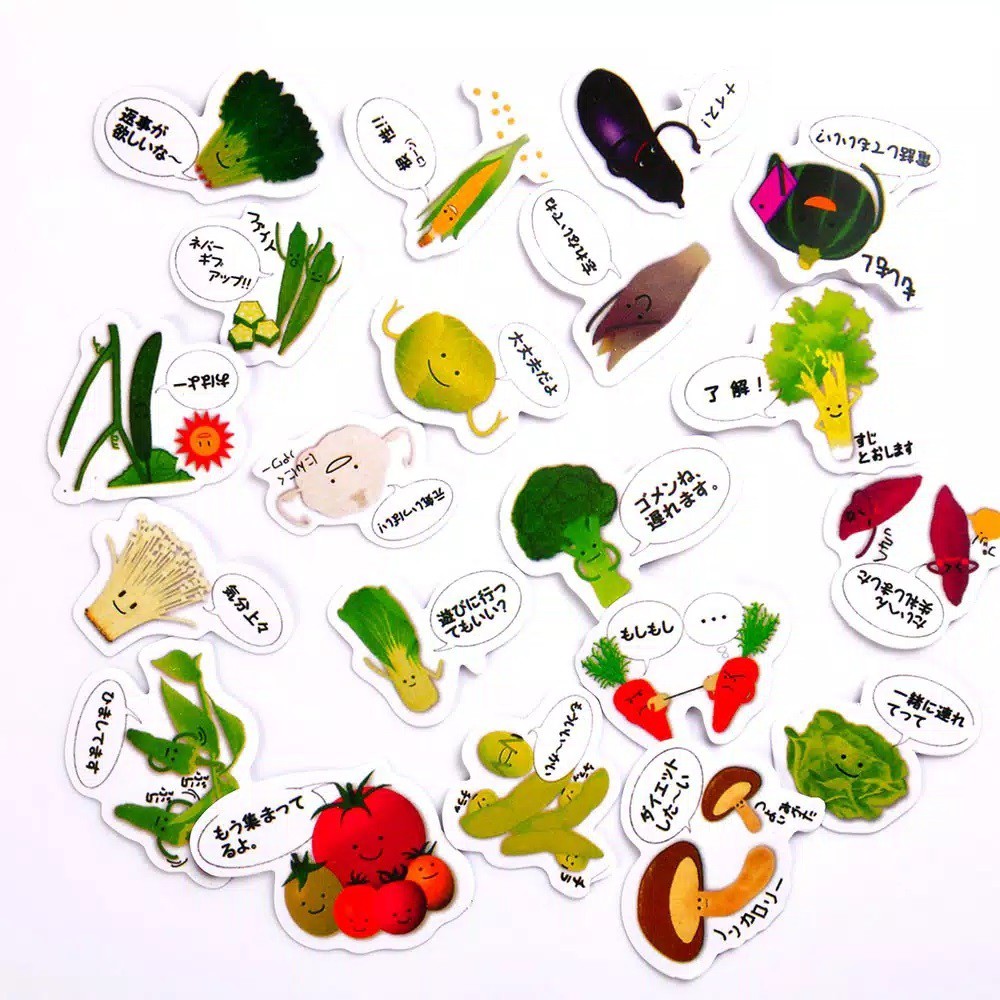 

STICKER KAMIO JAPAN VEGETABLE MIX 20PCS - STIKER KERTAS SAYURAN MIX - ADHESIVE STICKY PAPER PVC