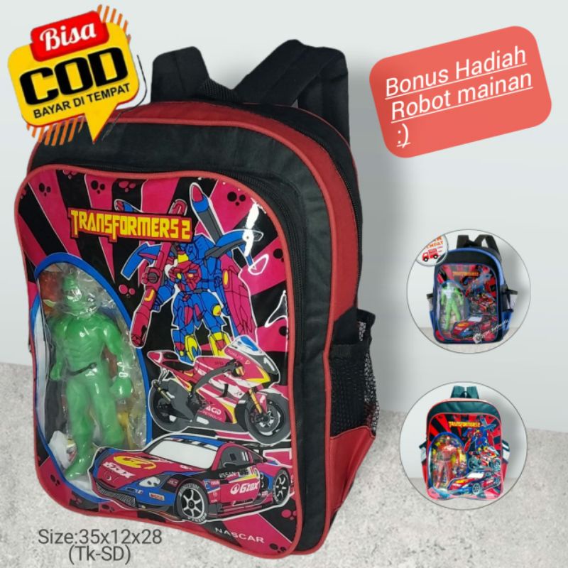 Tas Ransel Anak Gendong Punggung Sekolah Anak Sd Tk Laki laki Karakter Trasformers Tas Anak Sd Karakter Boboiboy Tas Sekolah Anak Tk Gambar Tas Anak laki laki Sd Tk Spiderman Ultramen Tobot Naruto Ben 10 Tas Sekolah Anak