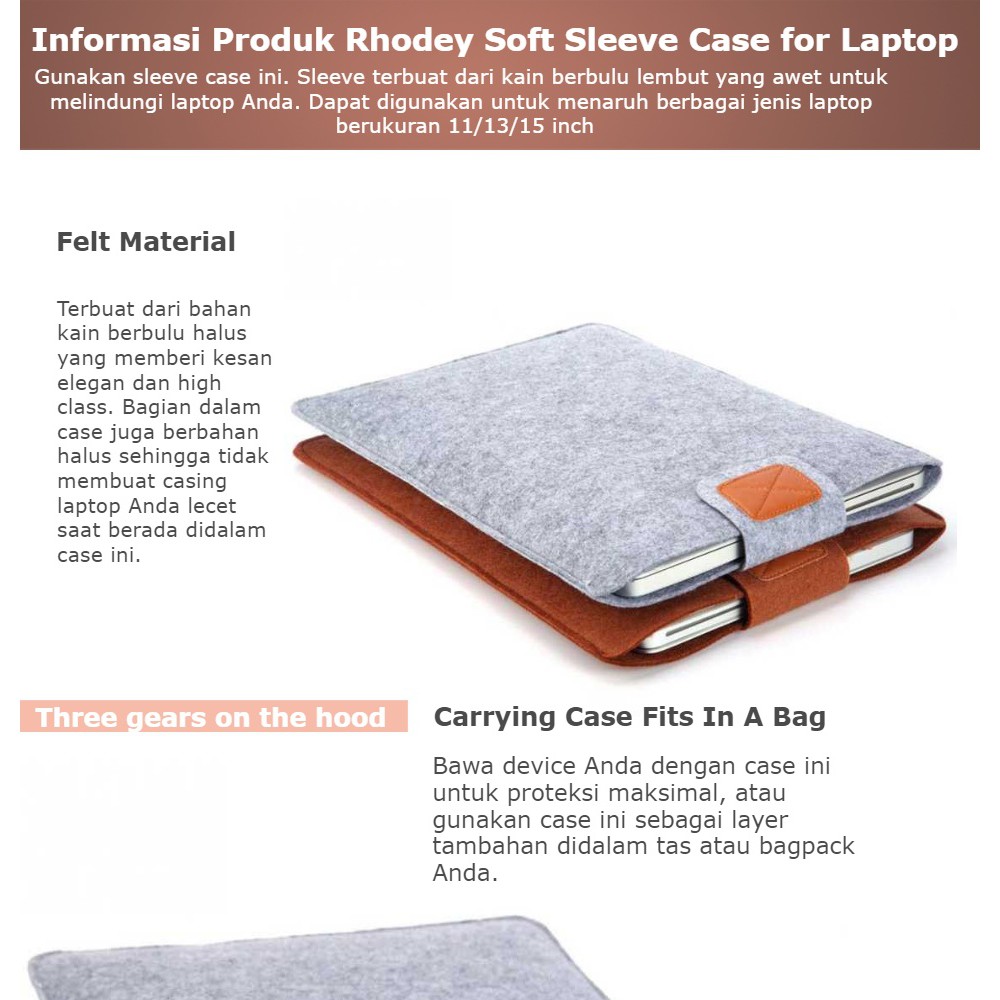 Tas Laptop Cover Laptop Soft Sleeve Case Untuk Laptop/ Macbook 11&quot;  Inch 13&quot; inch 15&quot;inch -GRAY