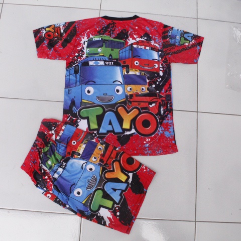 setelan kaos anak bustayo/kaos celana anak tayobus