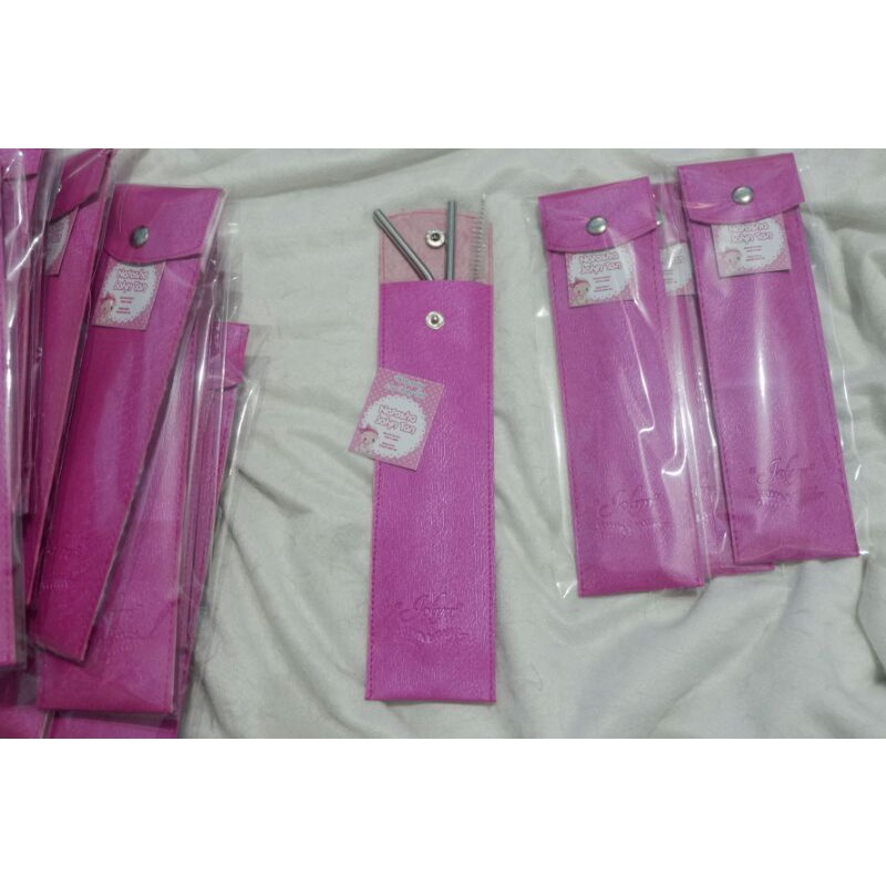 Souvenir Sedotan Stainless Pouch Emboss