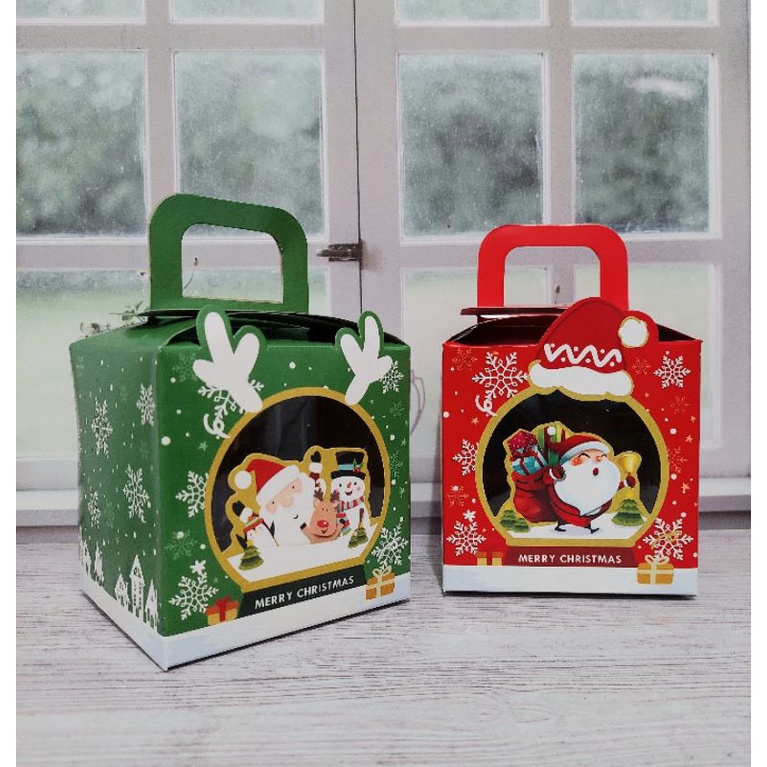 

(10pcs) box kue.natal dus cupcake christmas dus toples kue natal uk 9x9x9,5cm