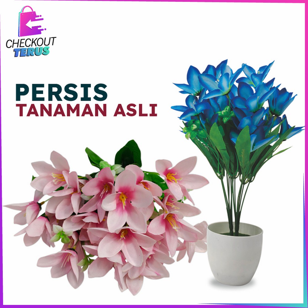 CT C548 Pot Bunga Hias Ornamen Bunga Lily Artificial Dekorasi Rumah Hiasan Pajangan Bunga Hias Plastik