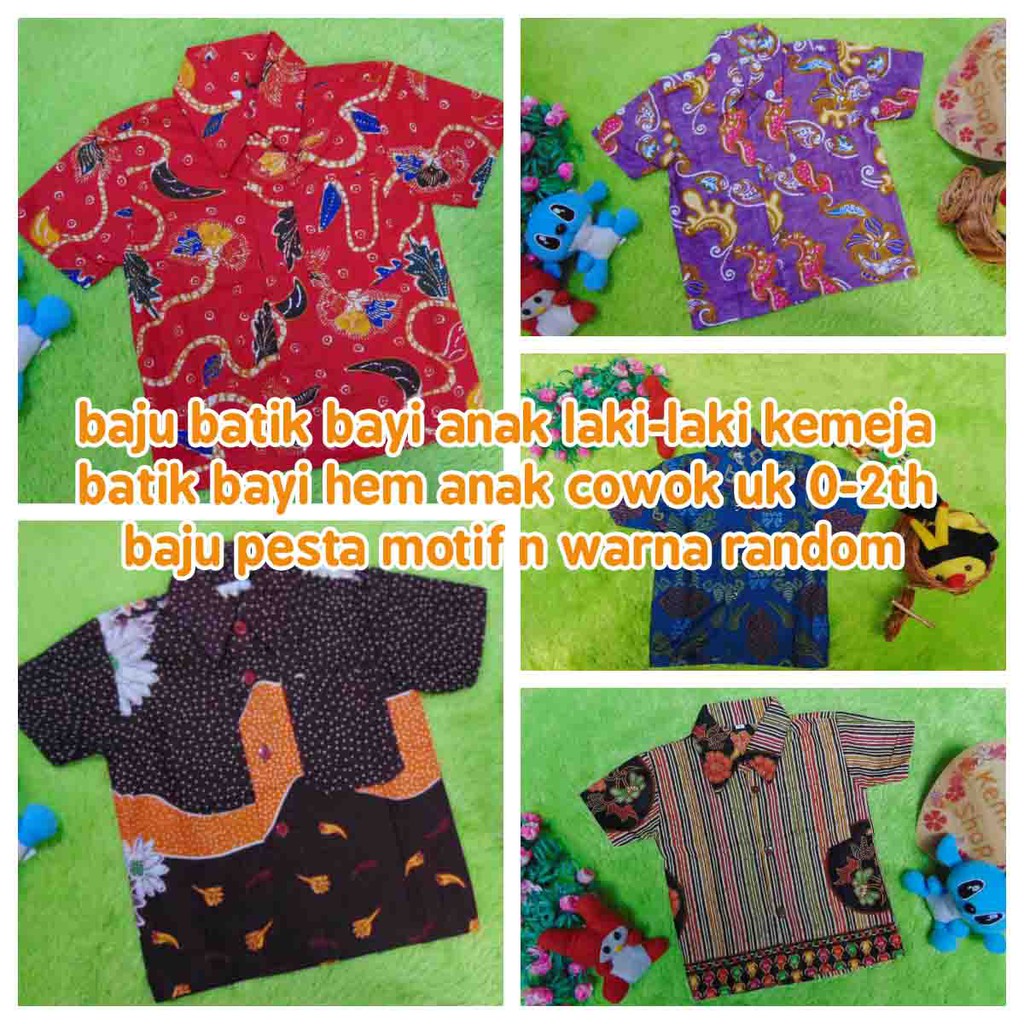 kembarshop baju batik bayi anak laki-laki kemeja batik batita hem anak cowok uk 0-2th baju pesta