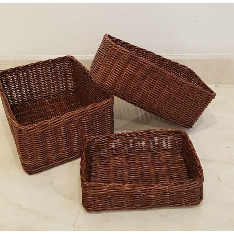 KERANJANG ROTAN SET/KERANJANG ROTAN MULTIGUNA/KERANJANG PENYIMPANAN