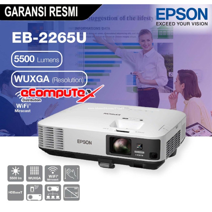 PROJECTOR EPSON EB-2265U / PROYEKTOR EB2265U WUXGA 5500 LUMENS - GARANSI RESMI