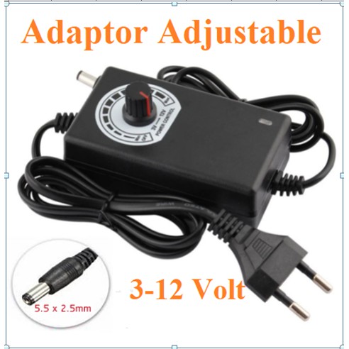 Power Supply PSU Adaptor Adjustable  3-12v DC 2A Universal Atur Volt 3v 5v 6v 9v 12v