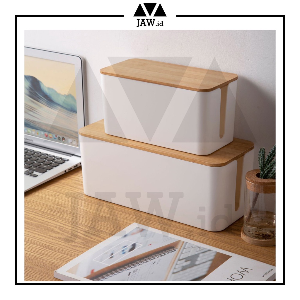 JAW.ID Cable Management Box / Kotak Organizer Kable Tutup Kayu