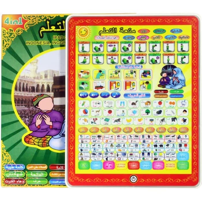 MAINAN ANAK PLAYPAD MUSLIM LED 4 BAHASA MURAH - IPAD Arab Anak