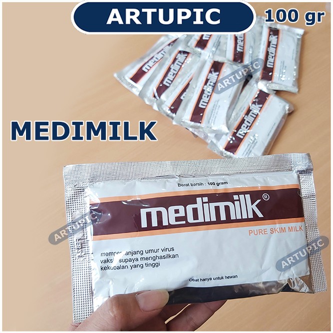 Medimilk 100 gram Susu Skim Pelarut Vaksin Pure Full Skim Milk Vaksin Ayam Unggas Medion Artupic