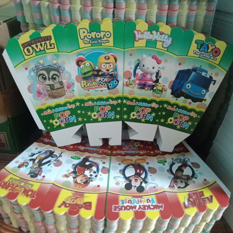 Termurah Kertas Popcorn Ukuran 14×8 / Kotak Popcorn Besar / Karton Popcorn Jumbo / Wadah Popcorn / K