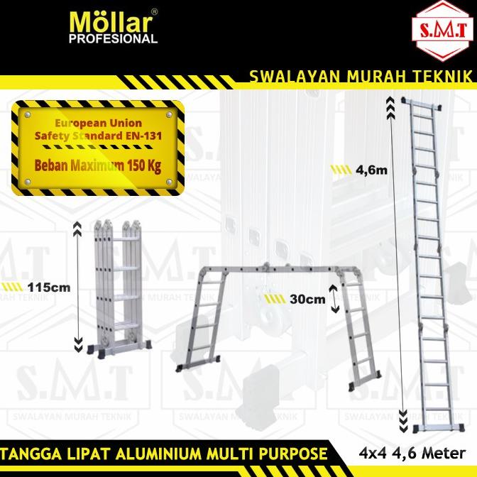@@@@] Tangga Aluminium Lipat 4,6 Meter Tangga Multi Purpose Aluminium 4,6 M
