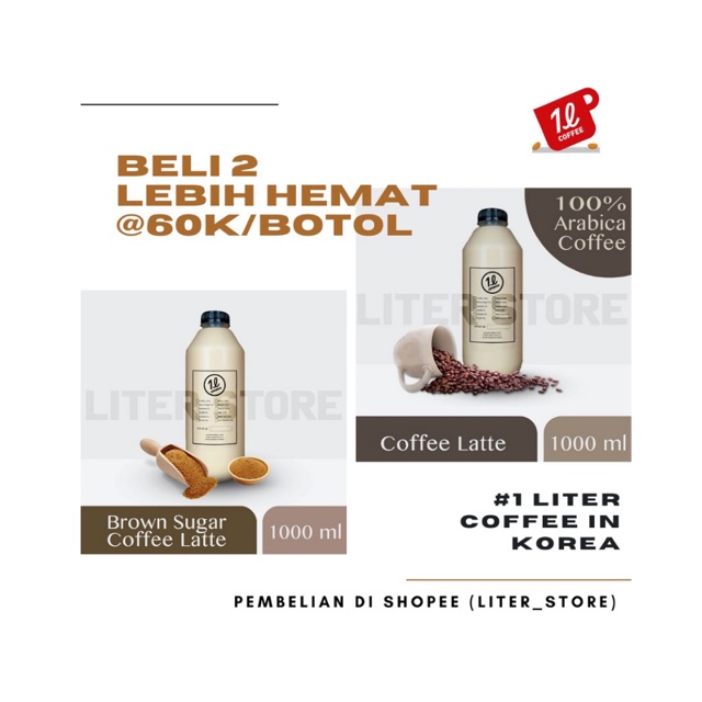 

[ PAKET HEMAT A ] 2 Botol 1 Liter Kopi Susu (Original/Brown Sugar)