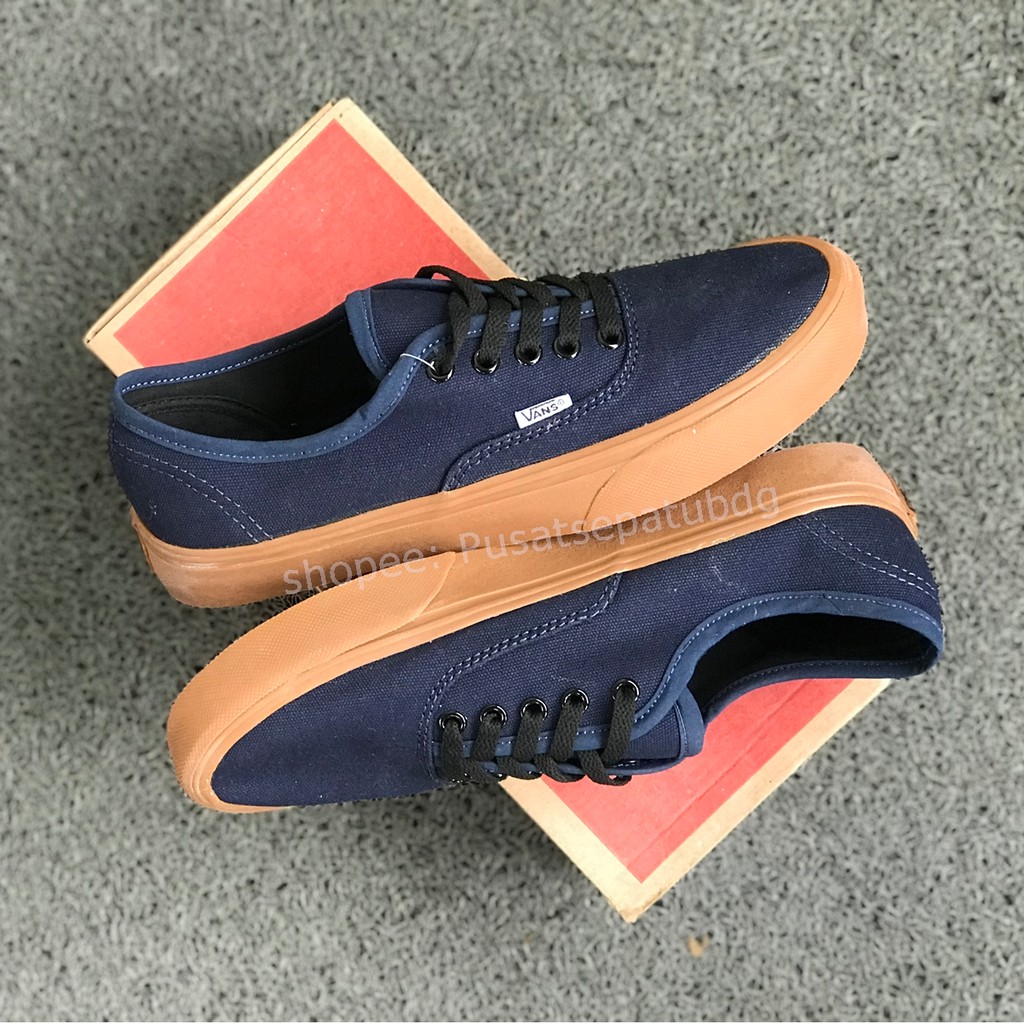 (BAYAR DITEMPAT) VANS AUTHENTIC GUM 4 WARNA BLACK NAVY MAROON GREY WAFFLE DT