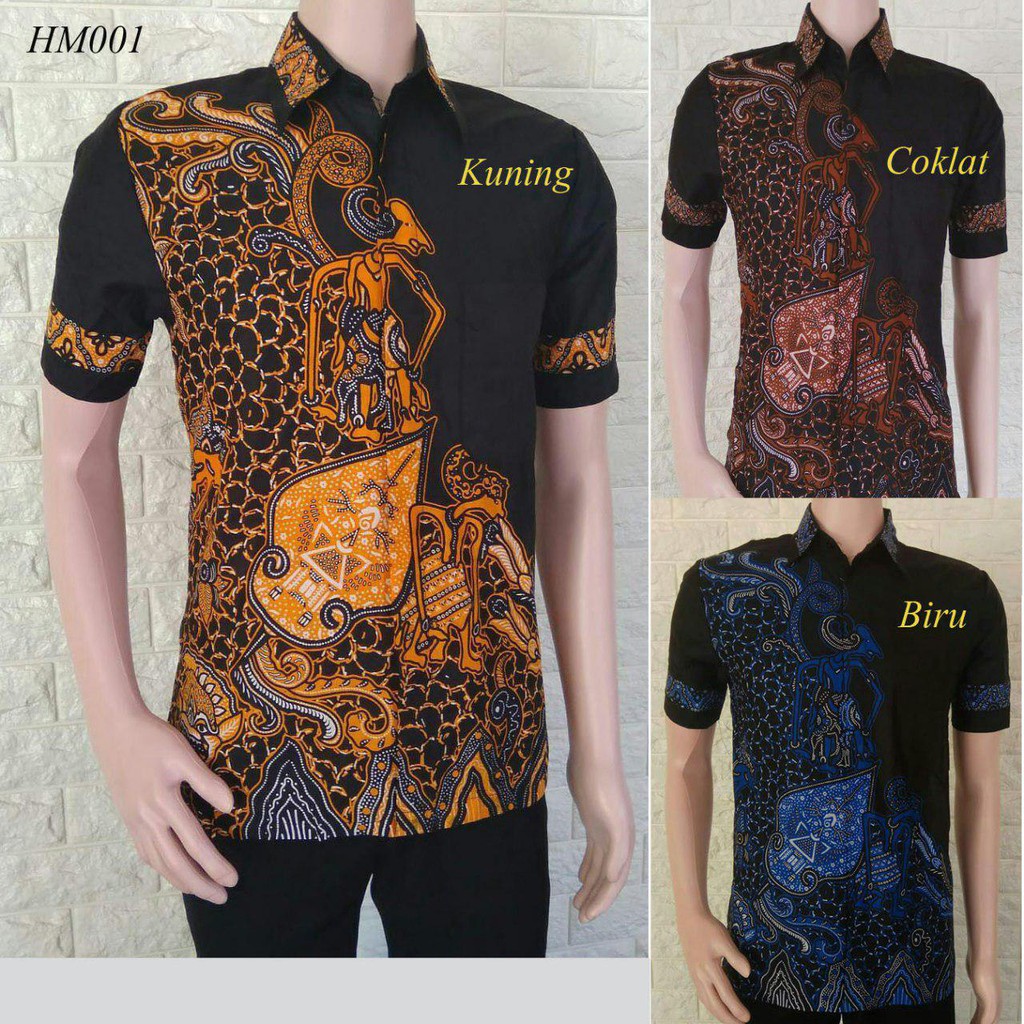 Batik Pria Kemeja Hem Batik Wayang Batik Pekalongan HM 001
