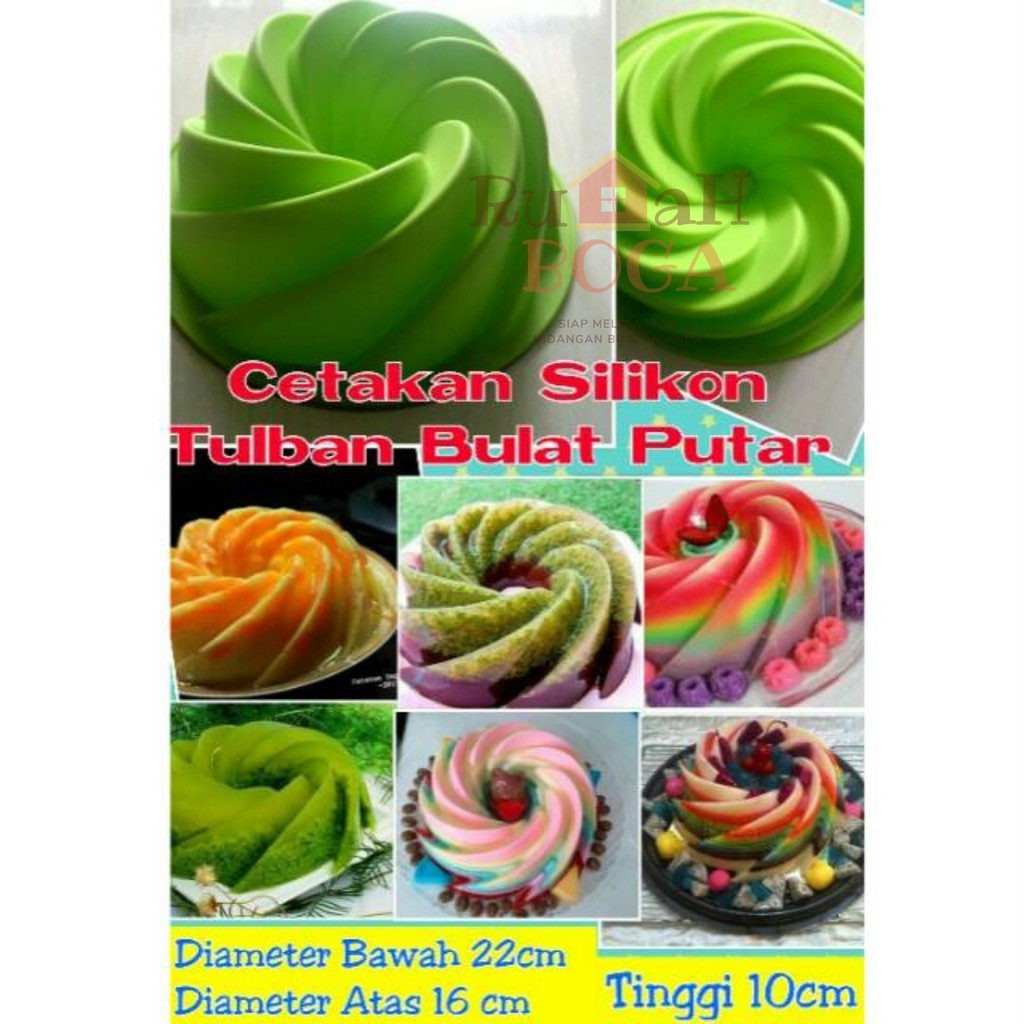 Cetakan Loyang Kue Cake Bolu Kukus Puding Pudding ULIR Silikon Silicon Silicone BESAR