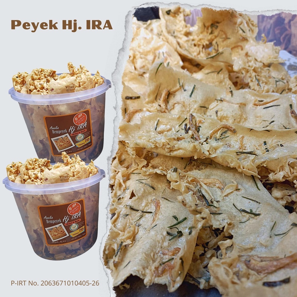 

Peyek Hj. IRA - ikan teri - toples 5 liter - kemriyuk renyahe