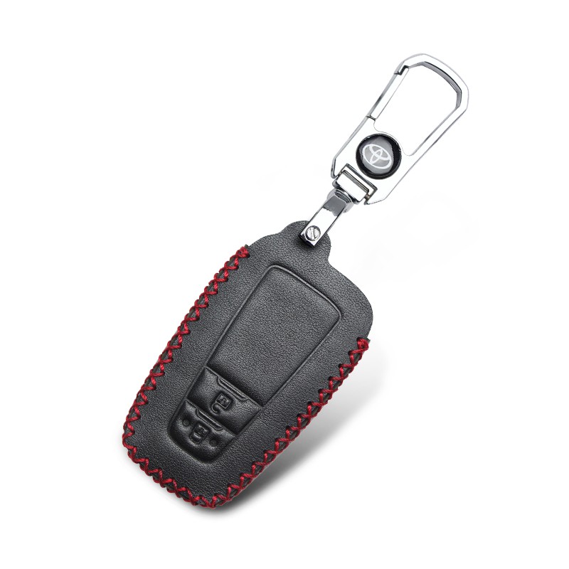 Casing Kunci Remote Mobil Keyless 4D Bahan Kulit Untuk Toyota Hilux Revo / Innova All New Camry / Altis / CH-R