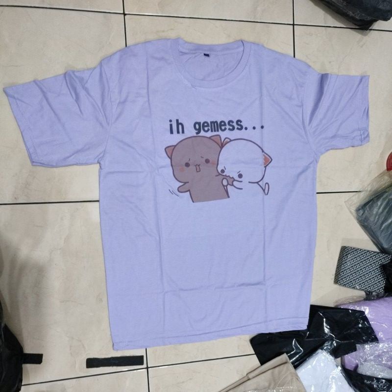 Kaos peach ih gemes bahan katun fit to XXL