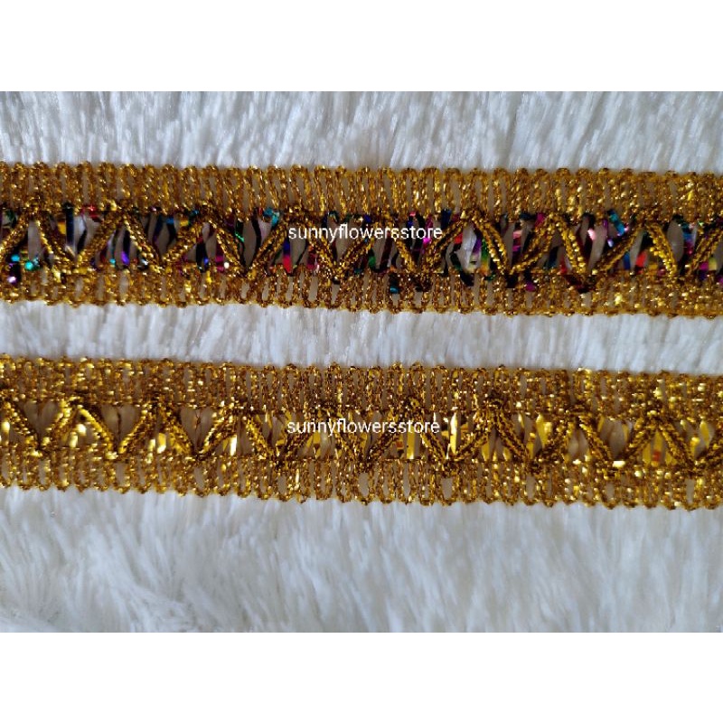 RENDA MOTIF GOLD M80  LEBAR 2,5 CM ISI 17 YARD