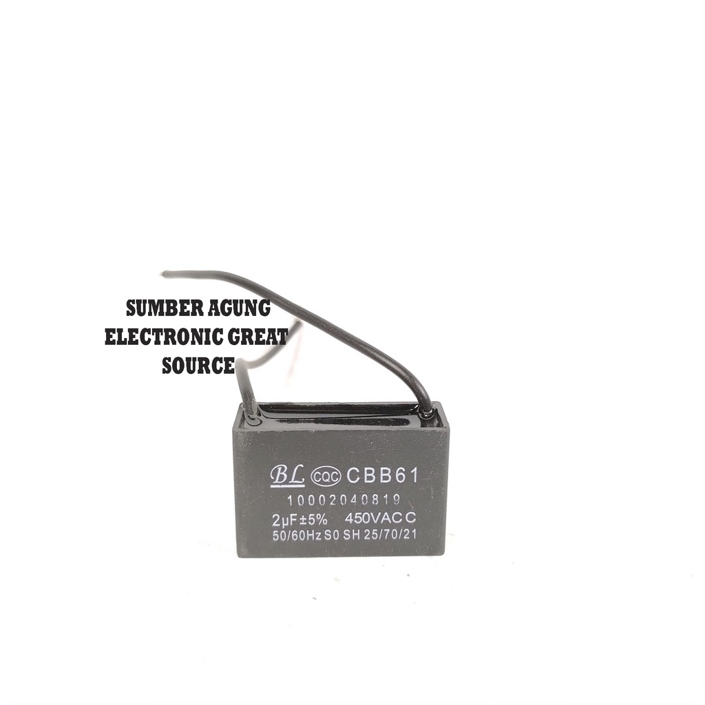 Kapasitor 2UF BL CBB61 450V 2uf Capasitor Kotak Segi Kipas AC Dll