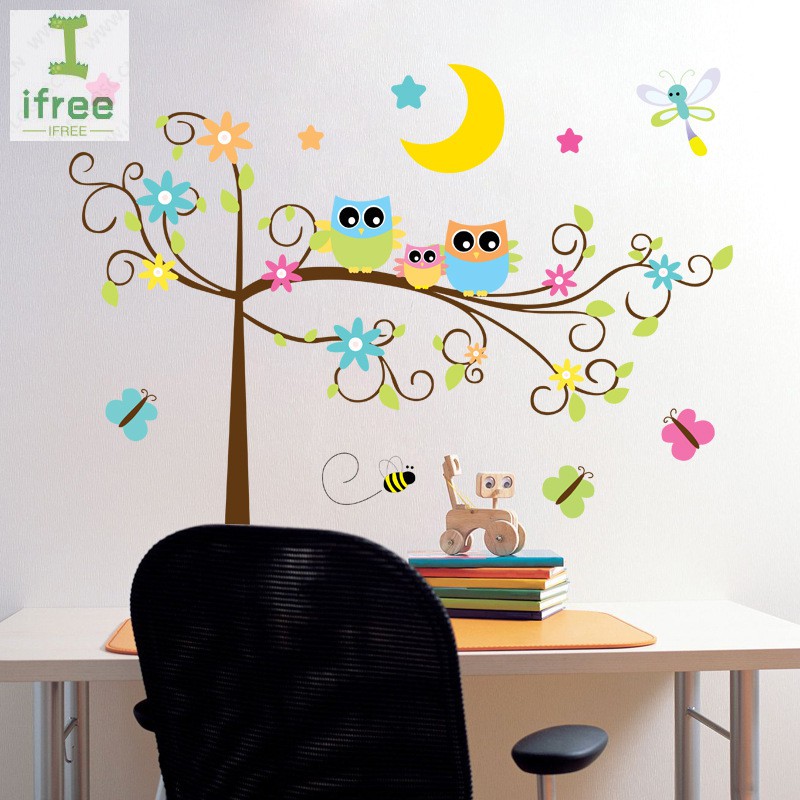 Stiker Dinding Dengan Bahan Mudah Dilepas Dan Gambar Kartun Burung