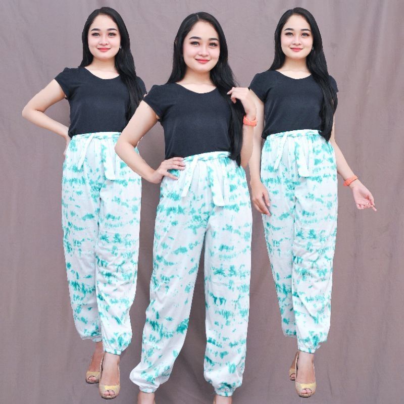 Celana Kulot Tie Dye/Joger pants soft tie dye wanita dewasa/celana top bali tie dye