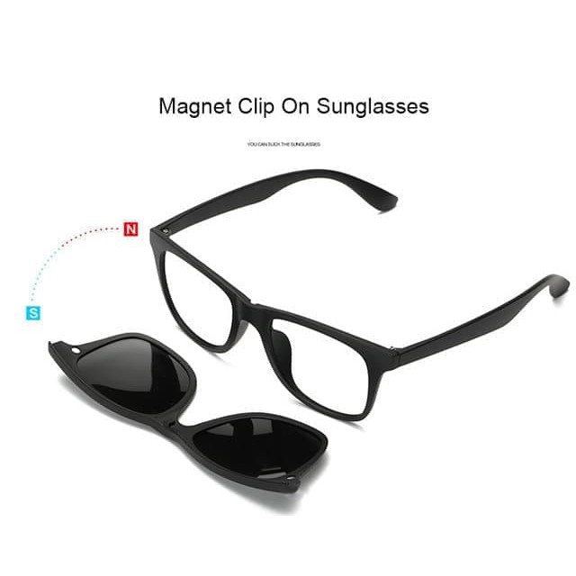 (Promo)  Kacamata / Sunglass Pria Wanita Clip On 5 in 1 2258A Super Termurah