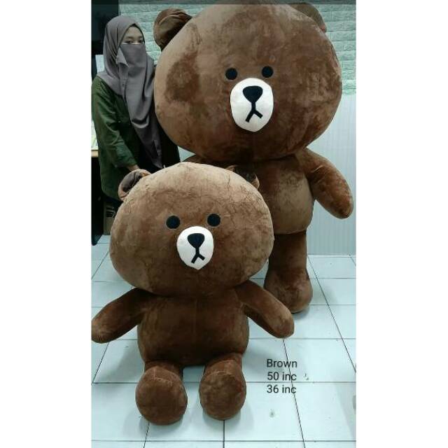 Boneka line brown big giant jumbo besar bear beruang kado ...