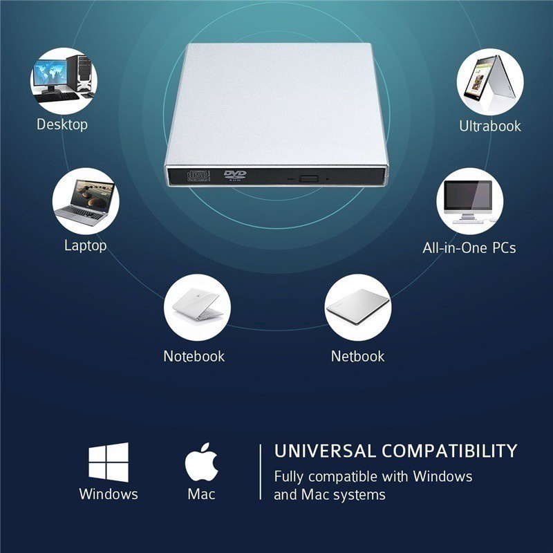 Komputer eksternal DVD drive optik desktop notebook universal USB mobile optical drive membaca disk membakar CD-RW