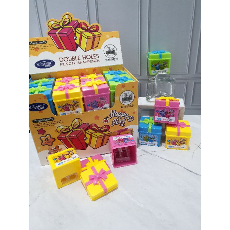 serutan kado kotak/serutan lucu/serutan fancy/rautan kado/serutan 2 lubang/orotan kado-1