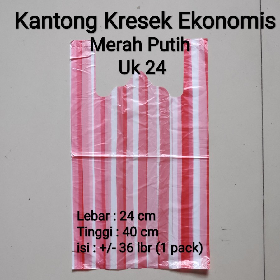 HD 24 | Kantong Plastik Merah Putih, Kresek Merah Putih Tipis